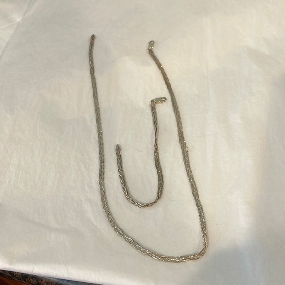 Silver 925 made in Italybraided necklace and bracelet